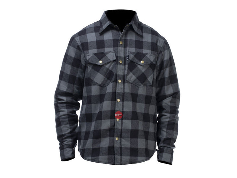 Rjays Regiment Flannel Shirt Grey Black Road Jacket Size Large