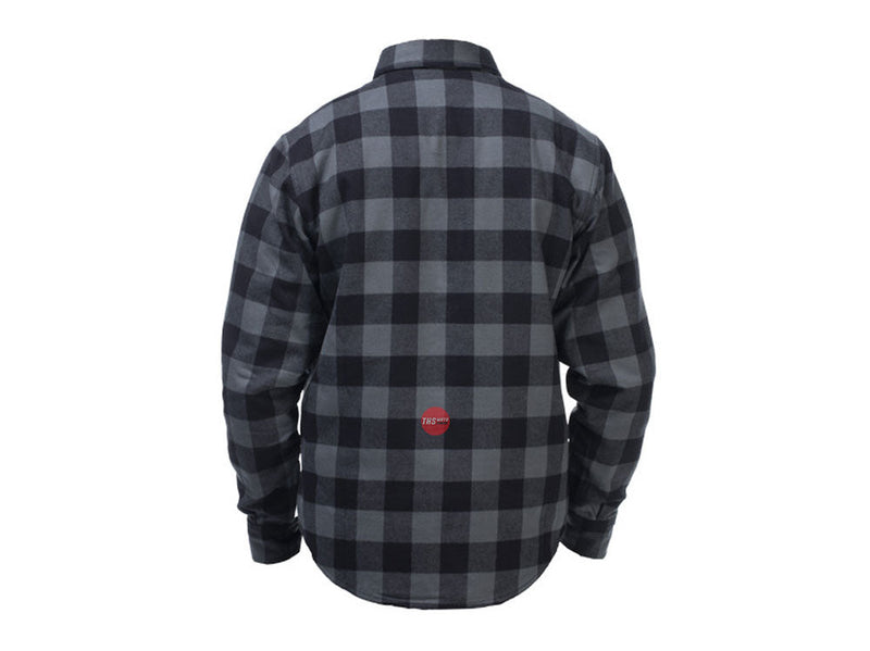 Rjays Regiment Flannel Shirt Grey Black Road Jacket Size Medium