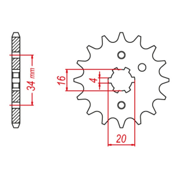 MTX Parts Spkt Front Oe Steel 1263 15T #428