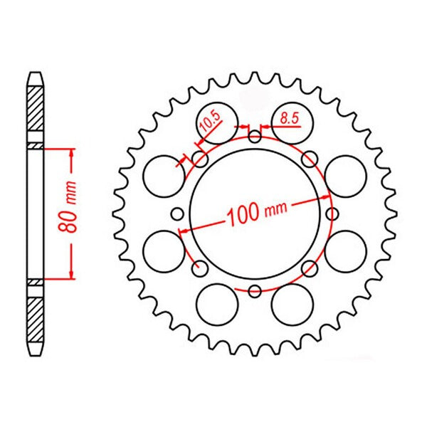 SPKT REAR OE STEEL 819 41T #520 8.5mm holes only (not double