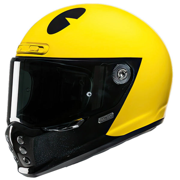 HJC V10 Pac Man Yellow / Black Road Helmet Size Large 58 59cm