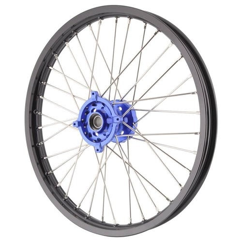 X-Tech Mx Mini Wheel Front KX85 2001 Up Blk Rim/blu Hub/sil Spokes 17 1.40