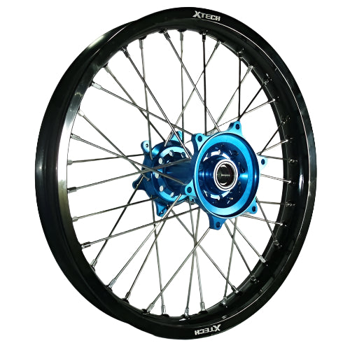 X-Tech Mx Mini Wheel Rear KX85 2014 Up Blk Rim/blu Hub/sil Spokes 16 1.85