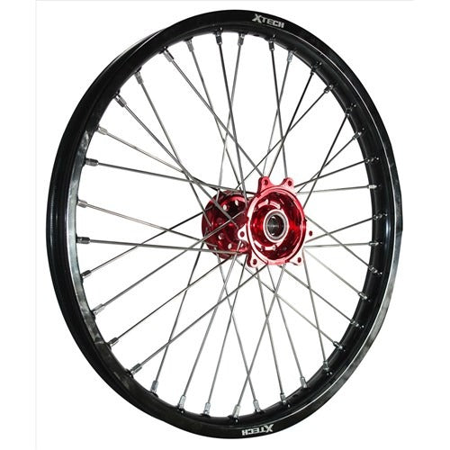 X-Tech Honda Cr/crf/x 1.6x21 Front Blk Rim/red Hub/slv Spk