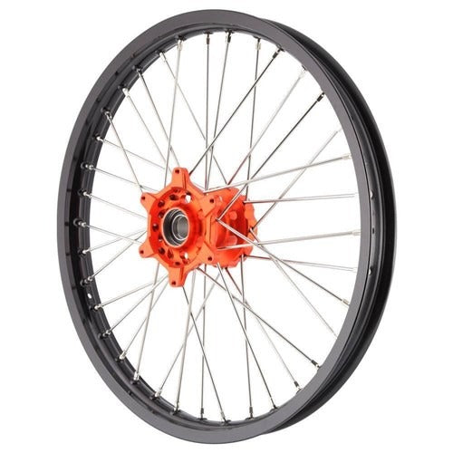 X-Tech Ktm/husq Mx/enduro 1.6x21 Front Blk Rim/org Hub/slv Spk