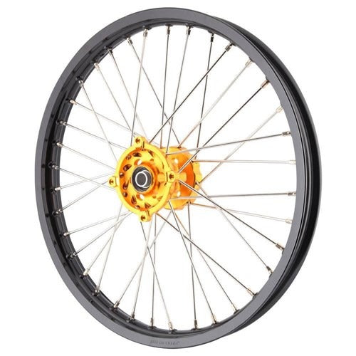 X-Tech Suz Rmz 1.6x21 Front Blk Rim/gld Hub/slv Spk