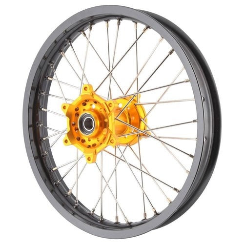 X-Tech Suz Rmz 2.15x19 Rear Blk Rim/gld Hub/slv Spk