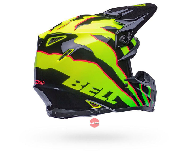 Bell MOTO-9S FLEX Claw Gloss Black/Green Size Medium 58cm