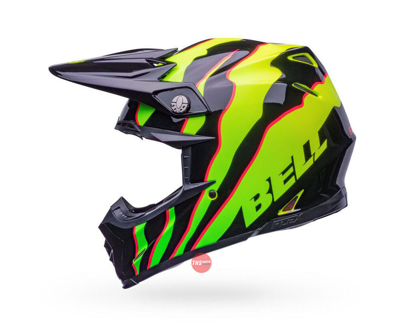 Bell MOTO-9S FLEX Claw Gloss Black/Green Size Medium 58cm