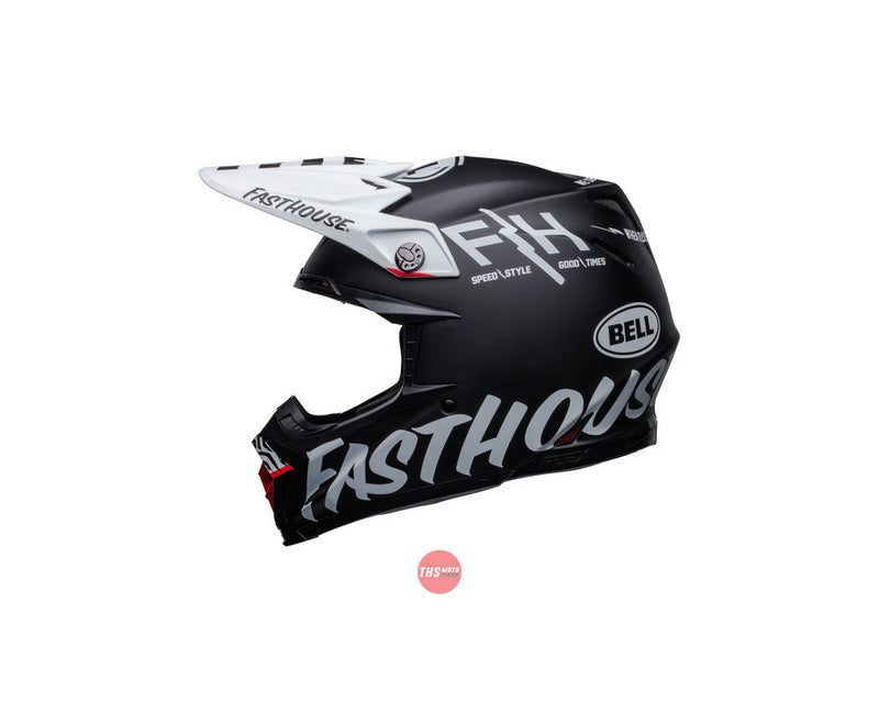 Bell MOTO-9S FLEX Fasthouse Flex Crew Matte Black/White Size Medium 58cm