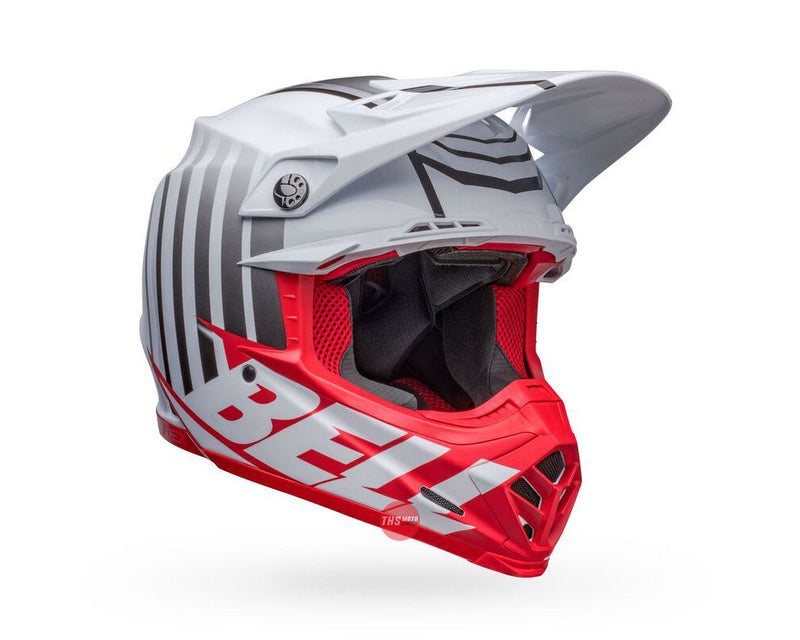 Bell MOTO-9S FLEX Sprint Matte Gloss White/Red Size XL 62cm