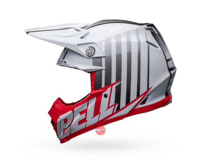 Bell MOTO-9S FLEX Sprint Matte Gloss White/Red Size Medium 58cm