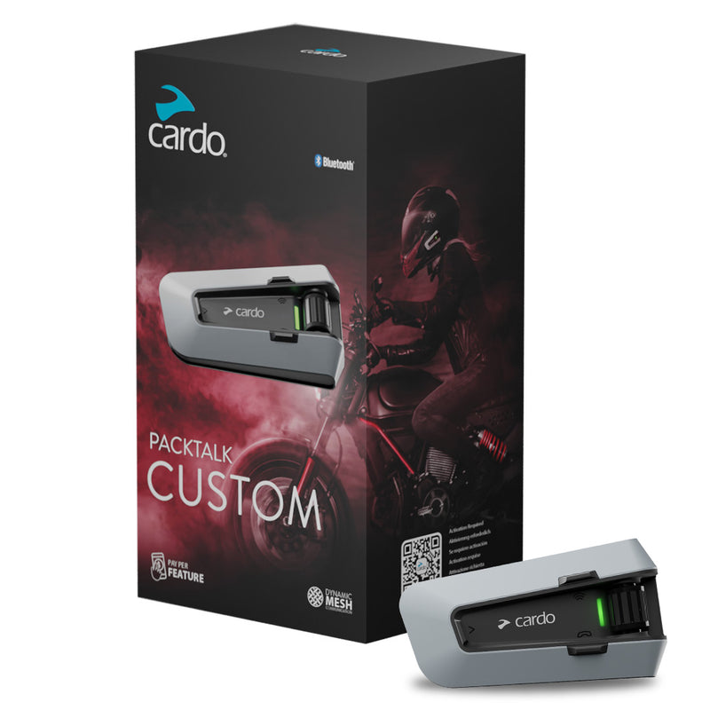 Cardo Packtalk CUSTOM Bluetooth Motorcycle Intercom Communication System