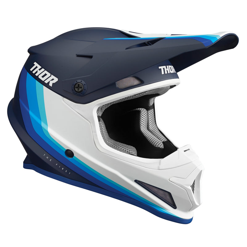 Thor Mx Helmet S22 Sector Runner Mips Navy White Size Small 55 56cm