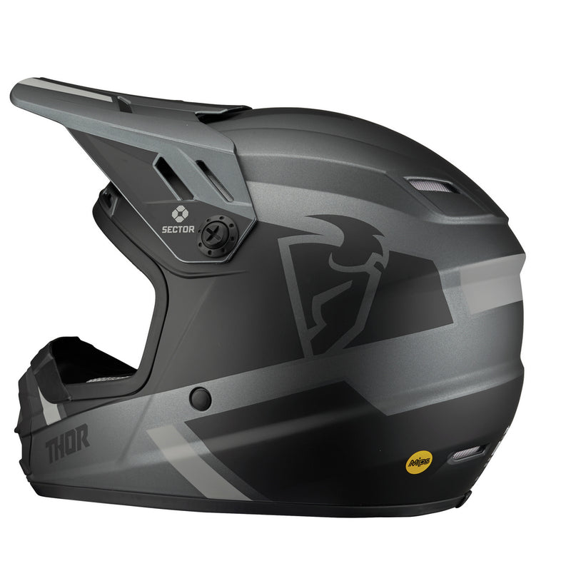 Thor Mx Helmet S22Y Sector Split Mips Charcoal Black Size Youth Medium 49 50cm