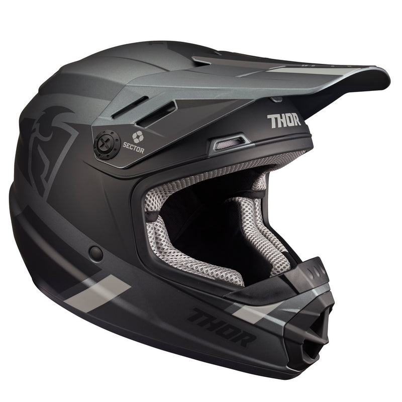 Thor Mx Helmet S22Y Sector Split Mips Charcoal Black Size Youth Medium 49 50cm