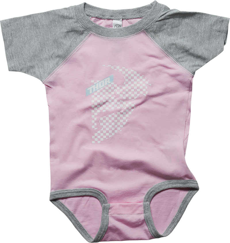 Thor Onesie MX 0-6 months Supermini Head checked Pink Grey