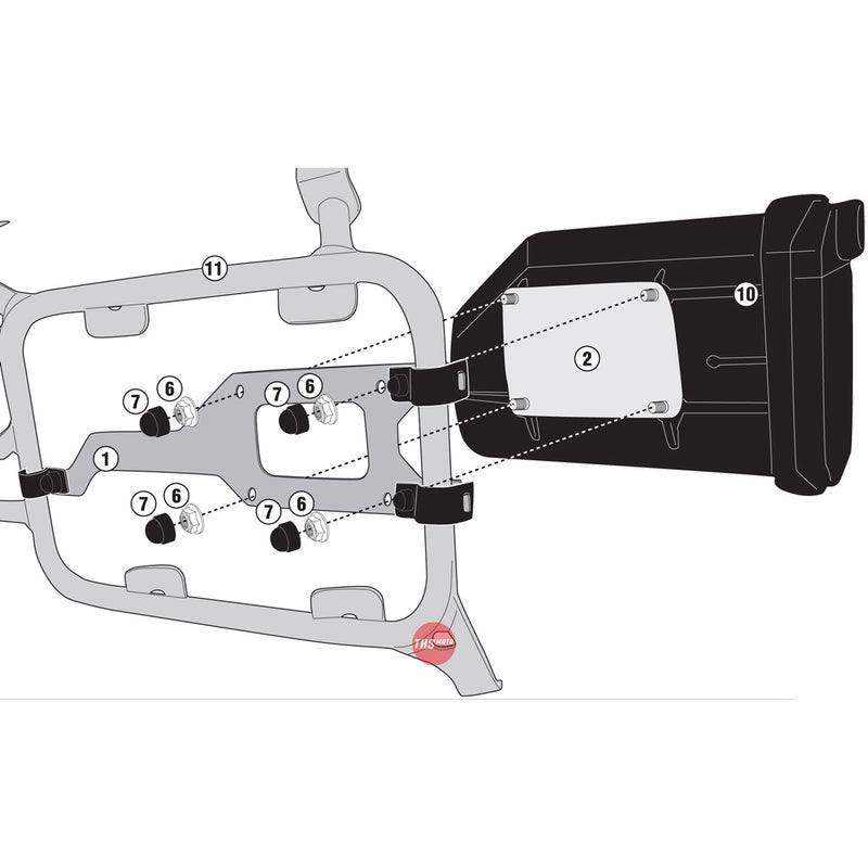 Givi S250 TOOL BOX KIT BMW OE PANNIER RACK F 850 GS ADVENTURE '19-