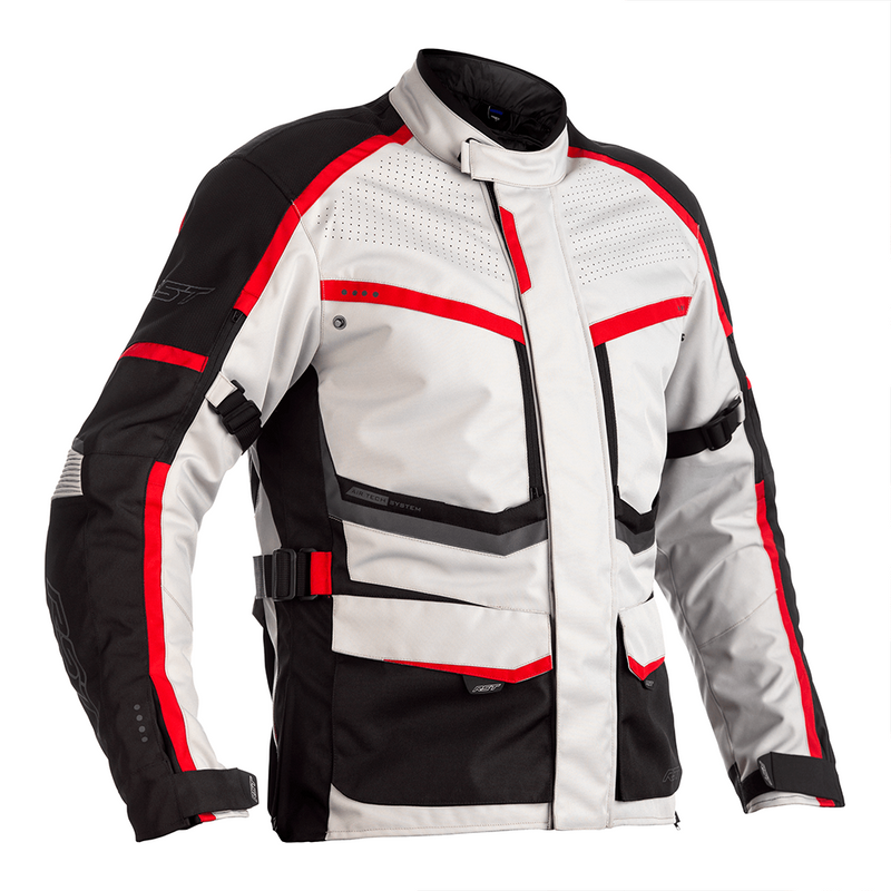 RST Maverick CE Textile Jacket Silver Red 42 M Medium Size