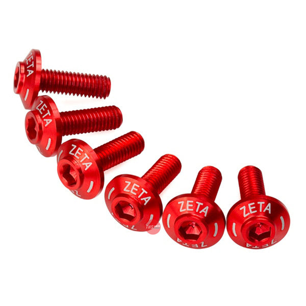 ZETA Screen Bolt Set Red 6Pc ZS88-1062