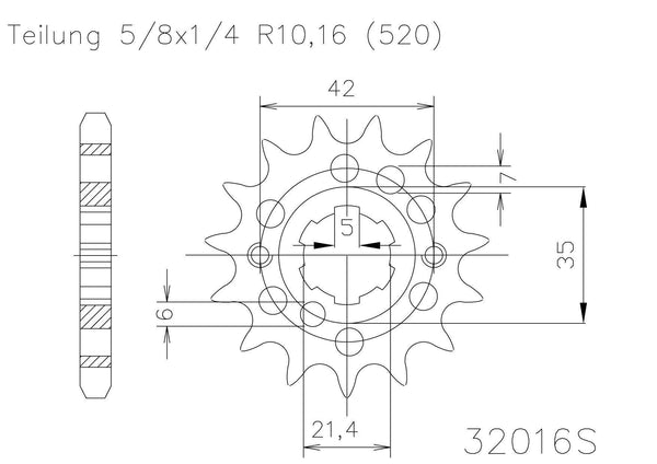 Moto Master Sprocket Front KX450F 06-20 KLX450R 08-20 14T