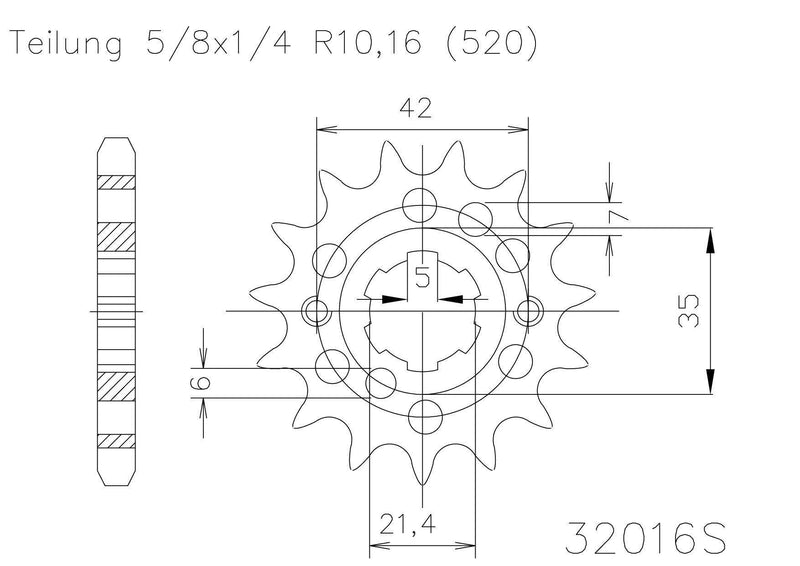 Moto Master Sprocket Front KX450F 06-20 KLX450R 08-20 14T