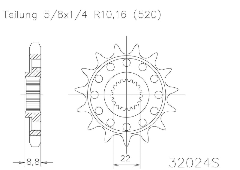 Moto Master Sprocket Front 15T 15 Tooth