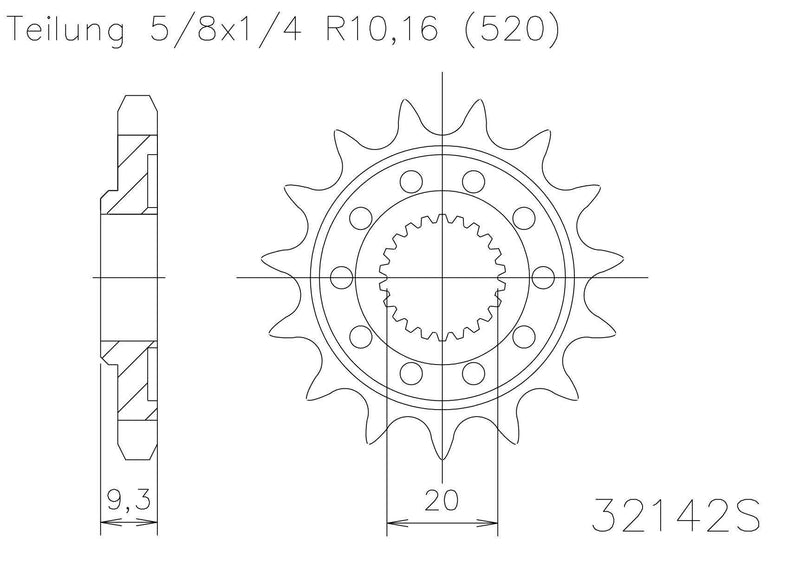 Moto Master Sprocket Front Made in Holland KX250F 06-20 13T