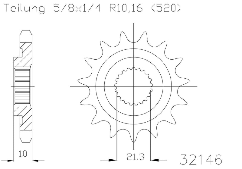 Moto Master Sprocket Front 14T 14 Tooth