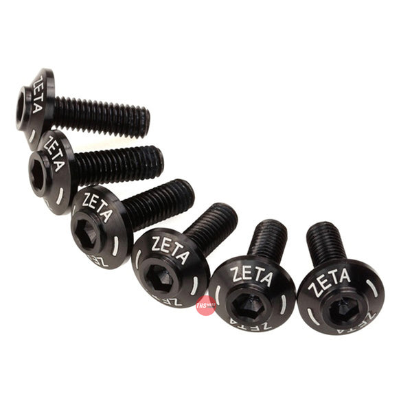 ZETA Screen Bolt Set Black 6pce ZS88-1060