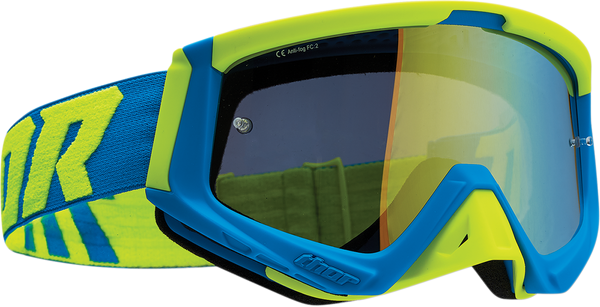 Thor Goggle Sniper Blue Flo Goggles MX Acid { includes spare clear lens }