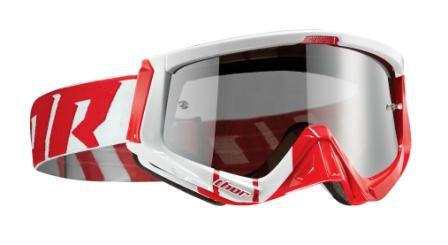 Thor Goggle Sniper Red White MX Barred Red White { includes spare clear lens }