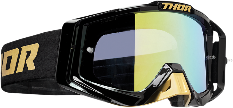 Thor Goggle Sniper Pro Div Divide Gold Black { includes spare clear lens }