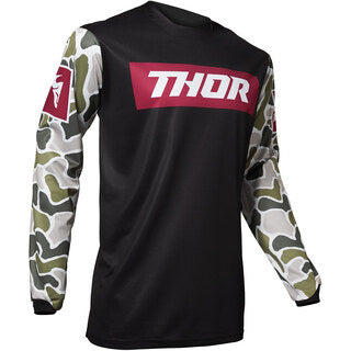 Thor Jersey Pulse Fire Jerseythor Mx Black Maroon Medium