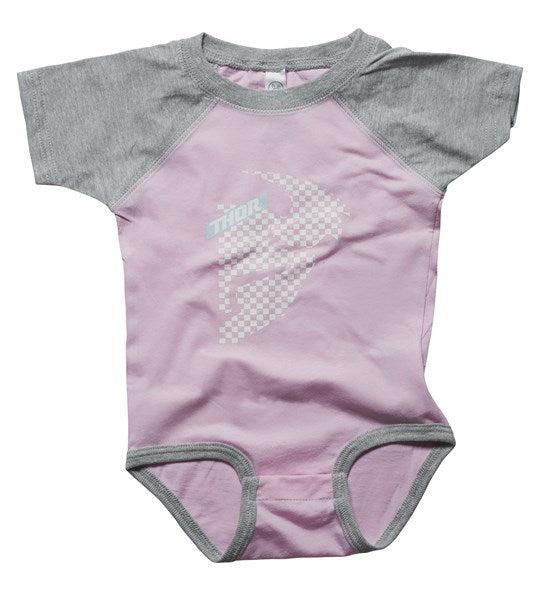 Thor Onesie MX 0-6 months Supermini Head checked Pink Grey