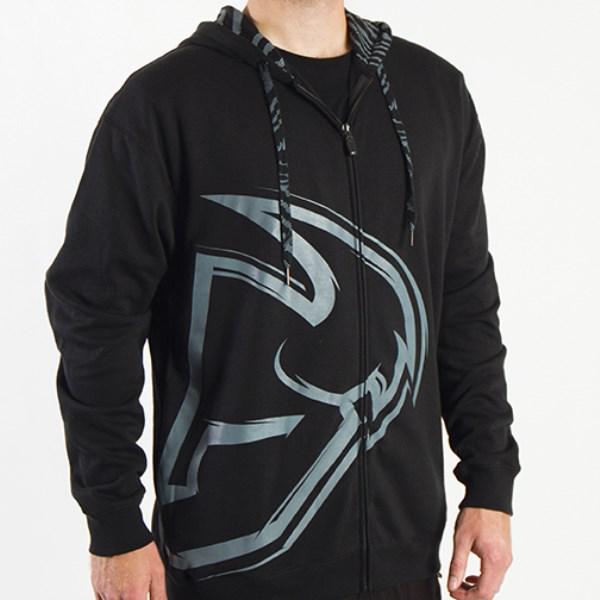 Thor Hoody Zip Split Black Large