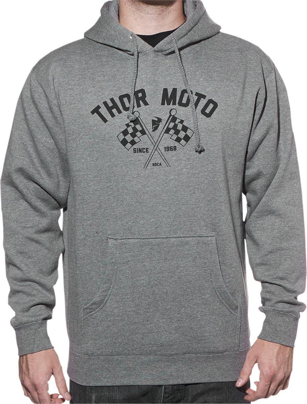 Thor Fleece Finish Line GY Hoody Pullover Grey Large