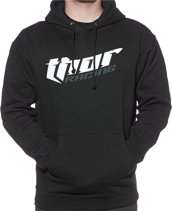 Thor Fleece Racing Black Hoody Pullover Medium