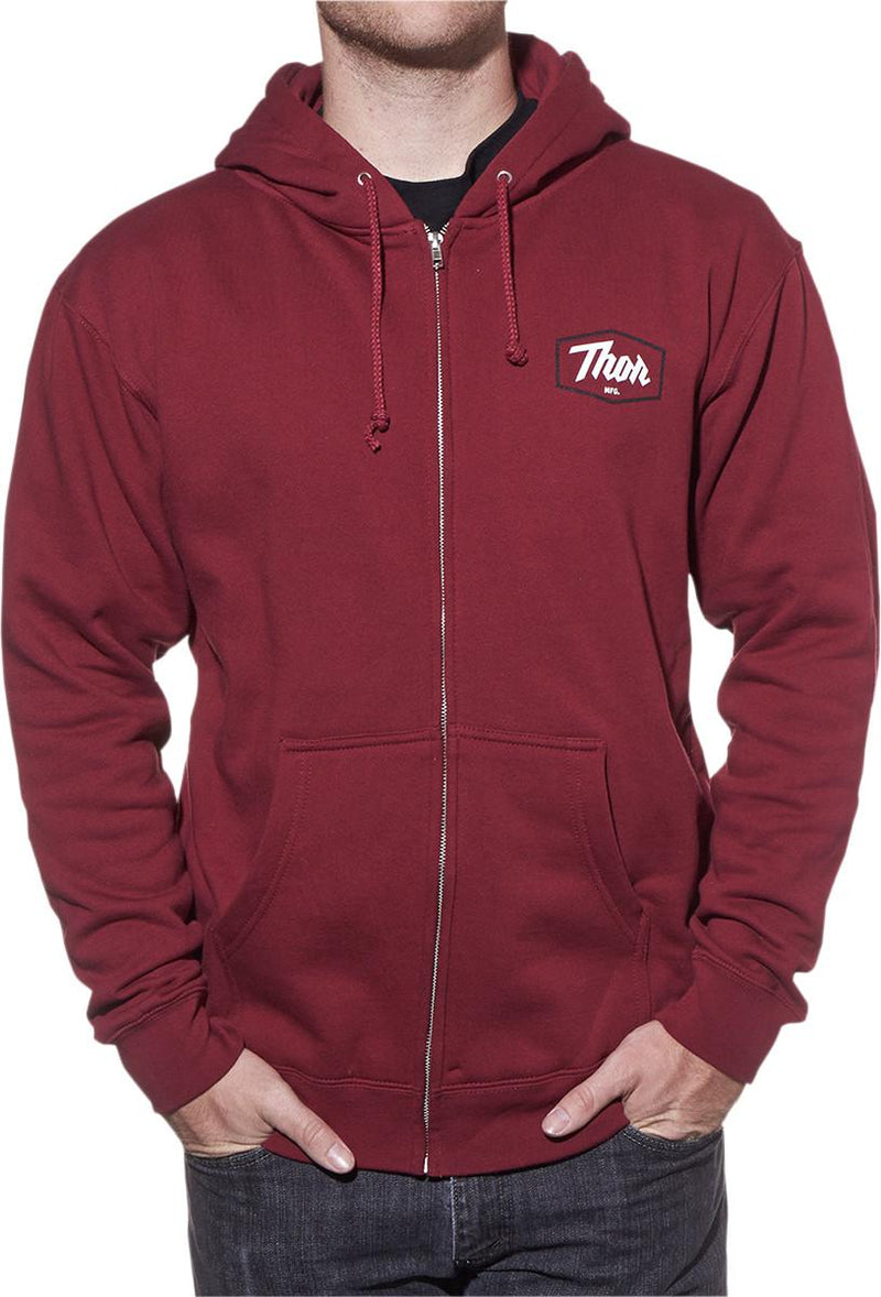 Thor Fleece Script Large Hoody MX Zip-Up Cardinal