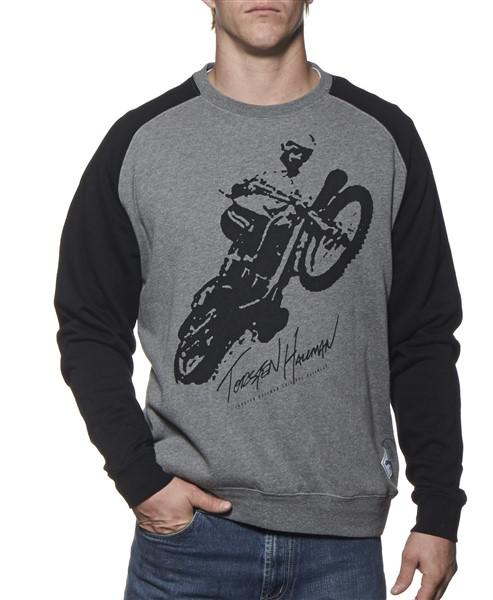 Thor Fleece Crew BK GY LG MX Black Gray Large