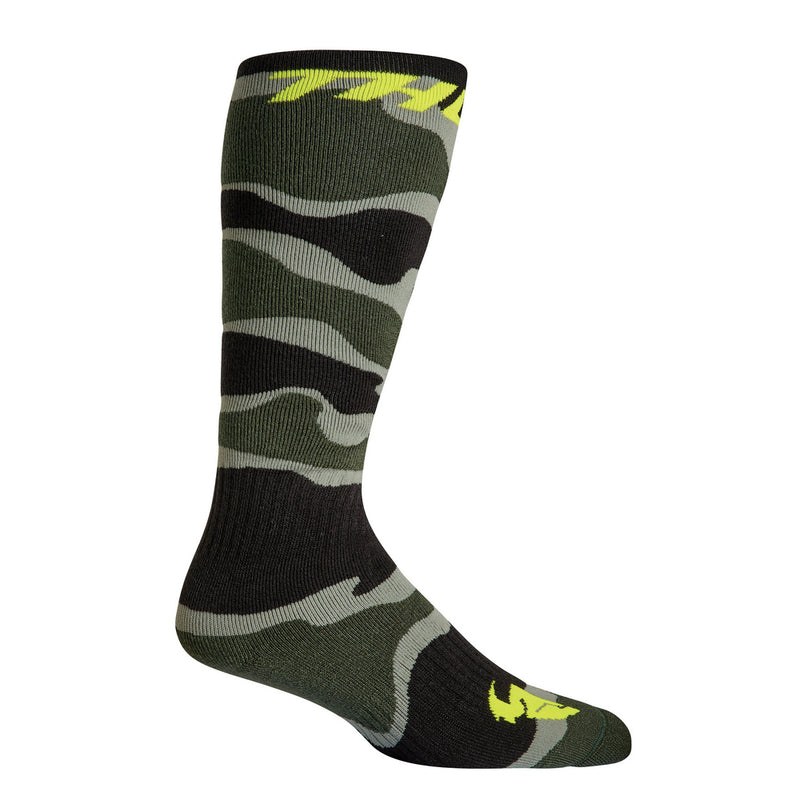 Thor Mx Socks S24 Camo Green/Acid Size 10-13