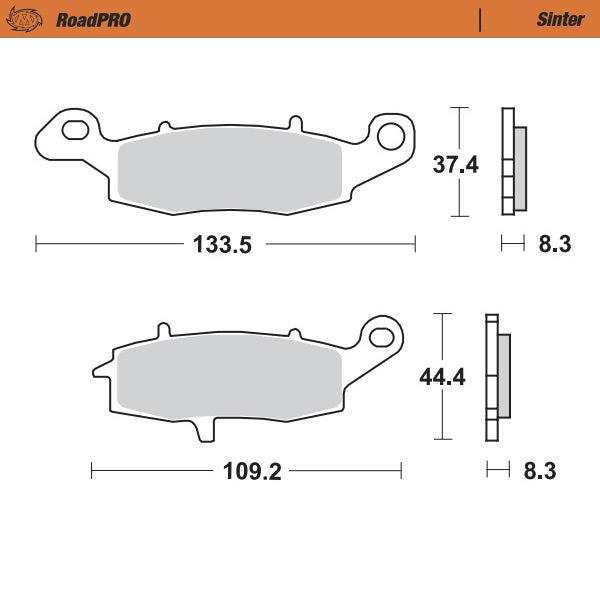 Moto Master Brake Pads Front Right Pro Sintered Kawasaki Suzuki