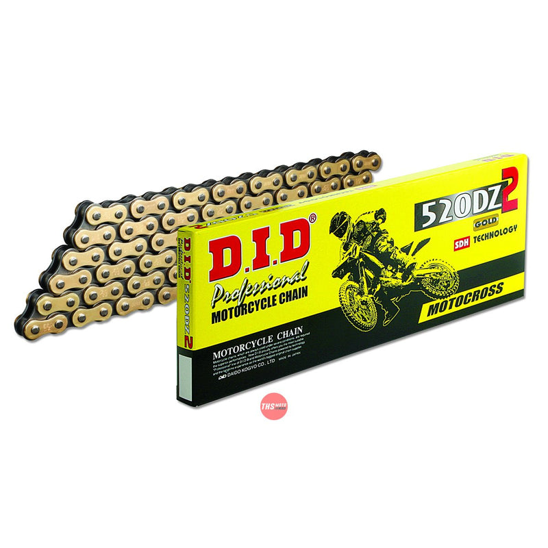 DID Motocross Chain 520DZ2 x 106 solid bush G&B clip link