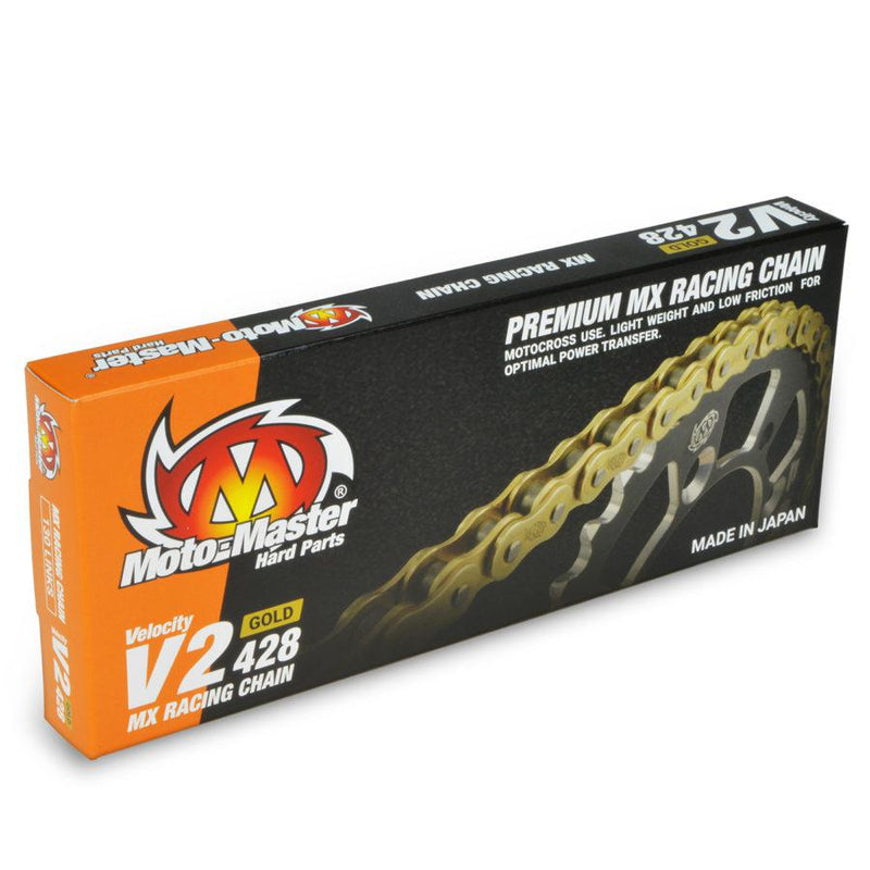 Moto Master Chain 428 - 130 Link Gold Moto-Master V2 Lightweight High-Performance