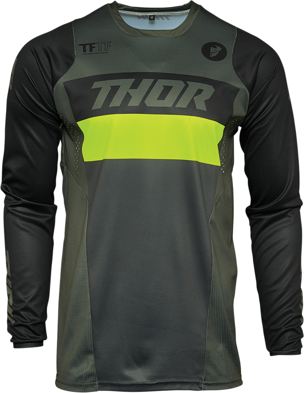 Thor Jersey Mx Pulse Racer S21 Army Green Acid 3XL