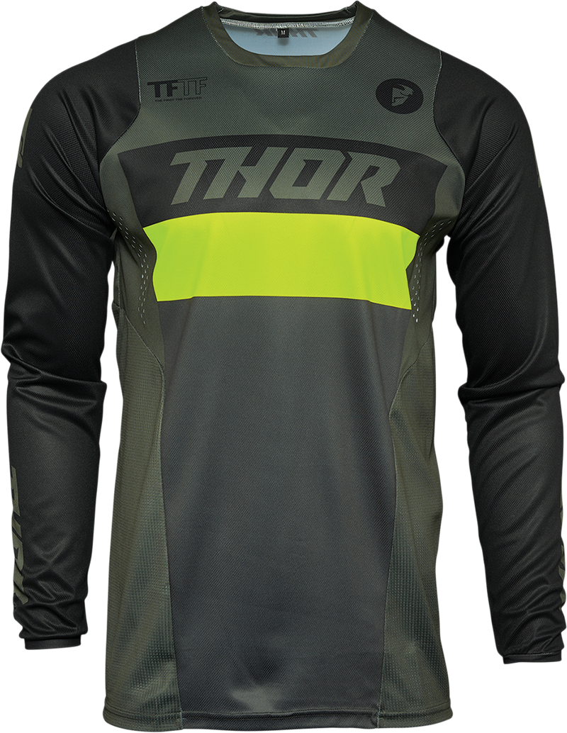 Thor Jersey Mx Pulse Racer S21 Army Green Acid 3XL