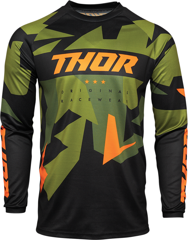 Thor Jersey Mx Sector L S21 Warship Green Orange Large