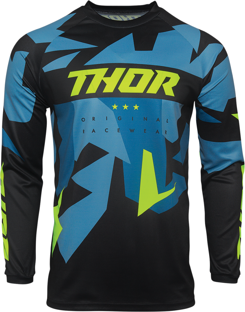 Thor Jersey Mx Sector L S21 Warship Blue Acid Large