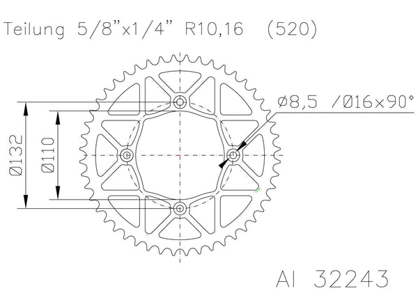 Moto Master Sprocket Alloy 46 Tooth