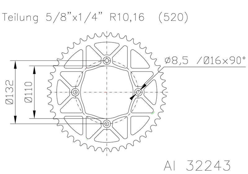 Moto Master Sprocket Alloy 46 Tooth